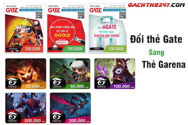 Đổi thẻ Gate sang thẻ Garena